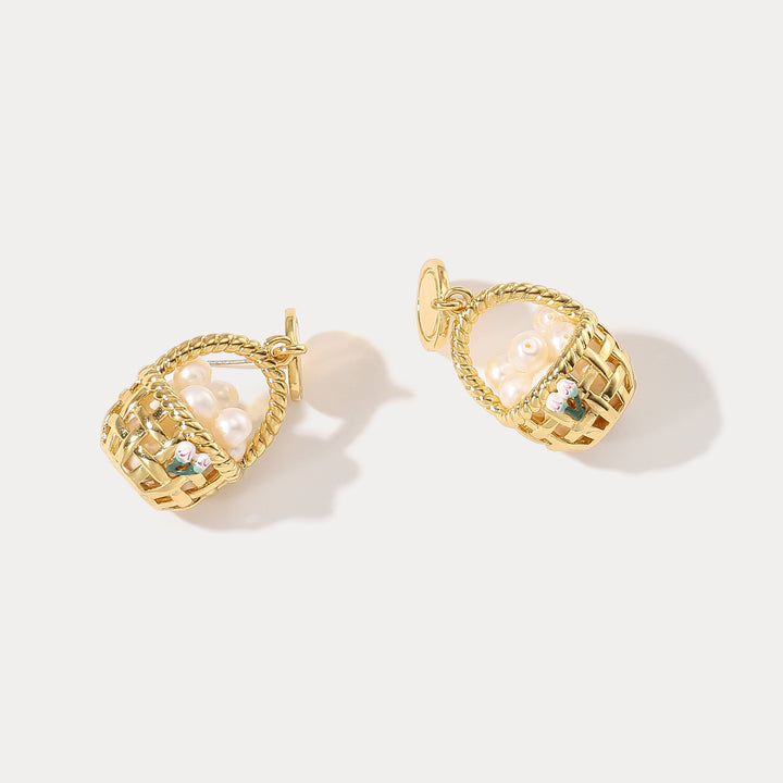 Baskets of Pearls Earrings Birthday Jewelry Gifts for Her