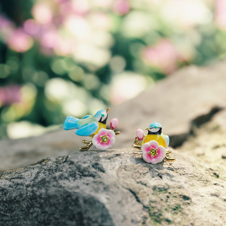 Blue Tit Stud Nature Earrings