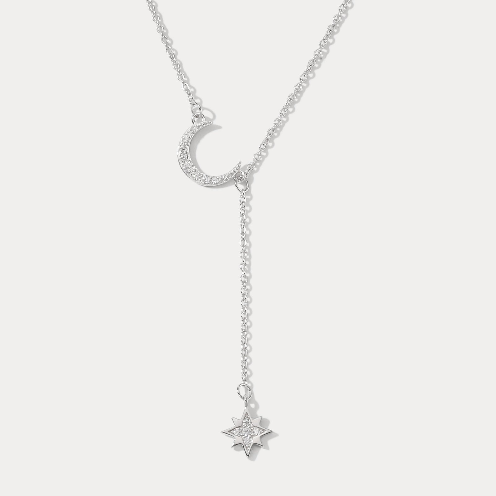 Selenichast Moon Star Silver Necklace    
