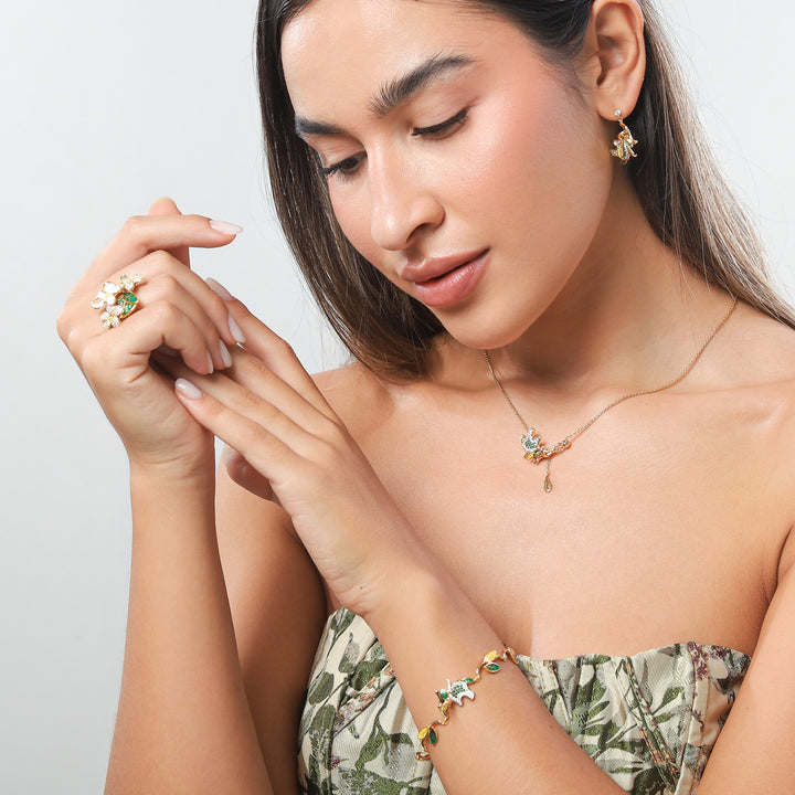 Green Leaf Zircon Jewelry Set