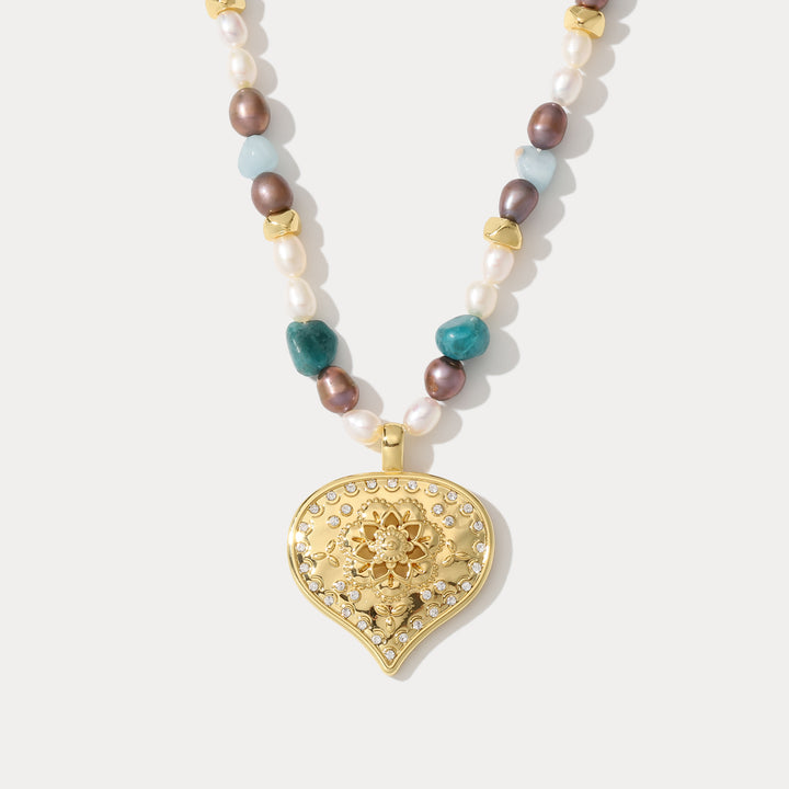 Selenichast Lotus Pearl Necklace