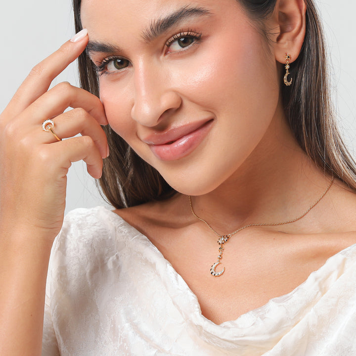 Moon and Star Necklace