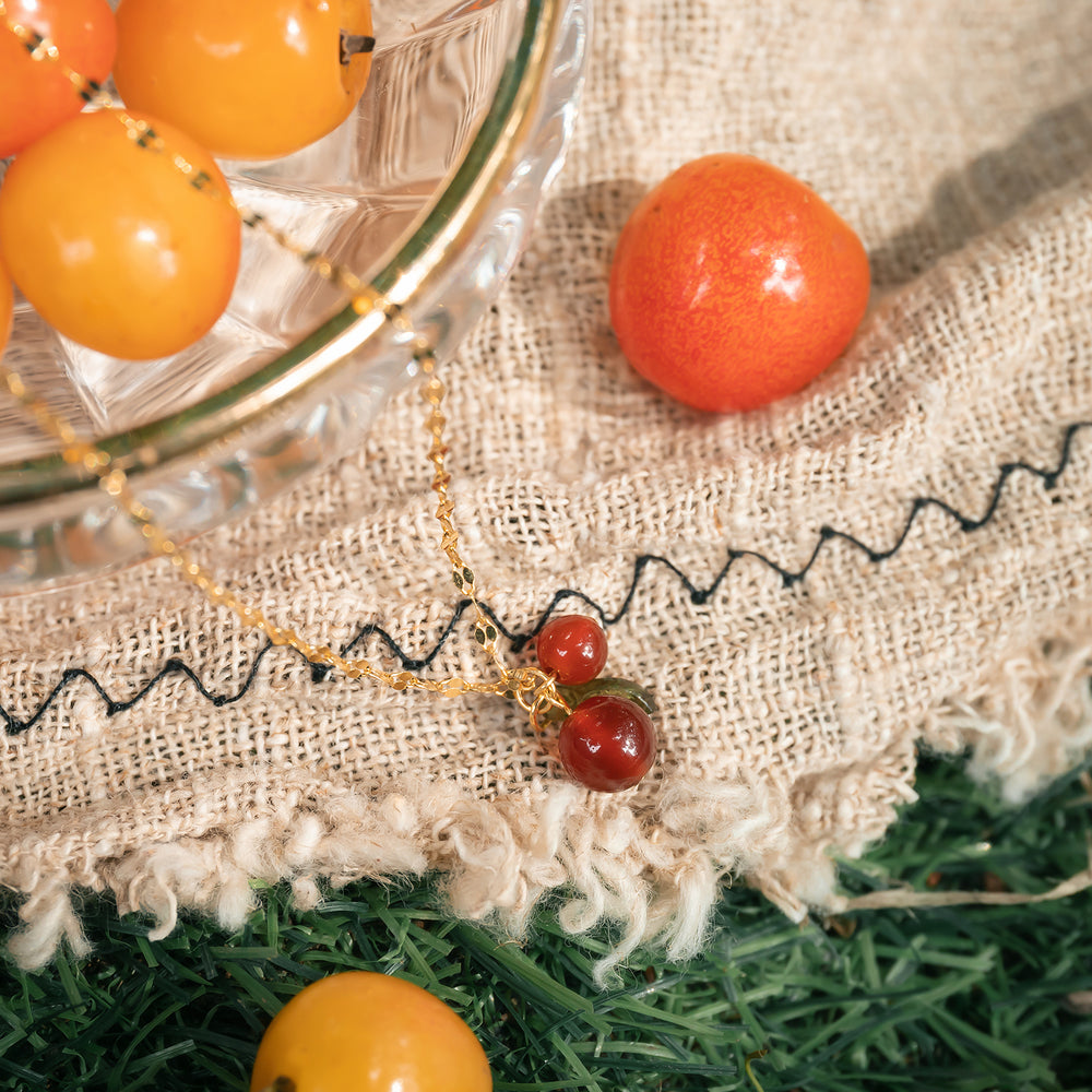 Cranberry Pendant Necklace Jewelry
