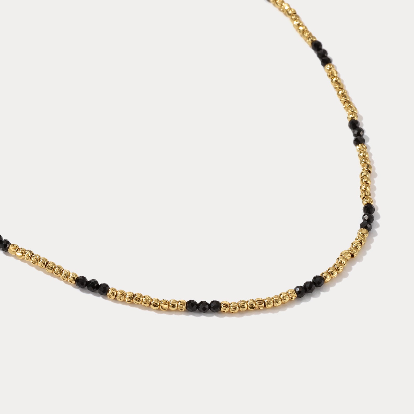 Black Spinel Gold Necklace