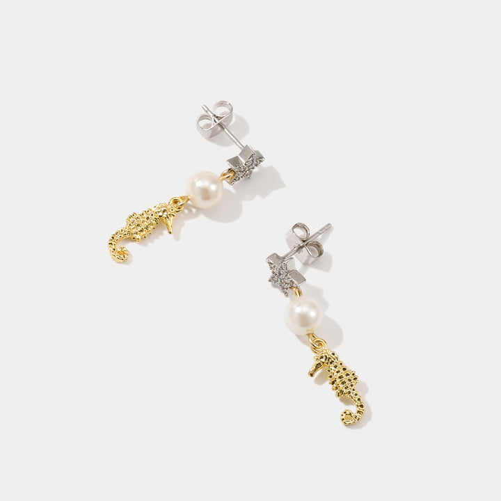 Seahorse Star Drop Earrings