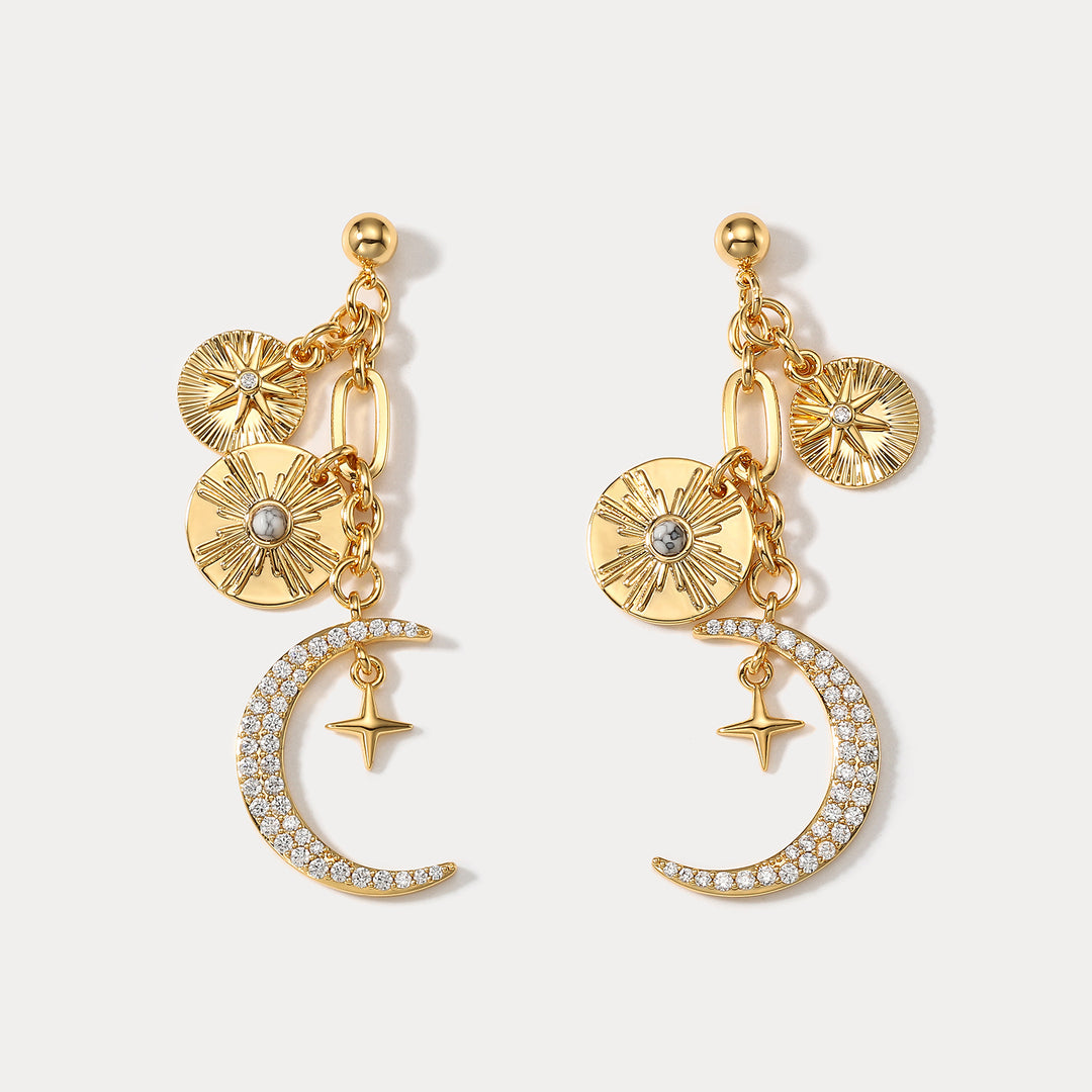 Selenichast Guardian of Moon And Star Earrings