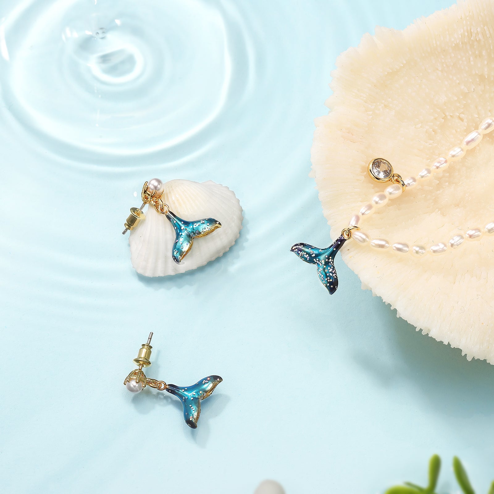 mermaid tail jewelry set
