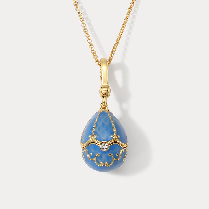 Dolphin Egg Locket Enamel Jewelry
