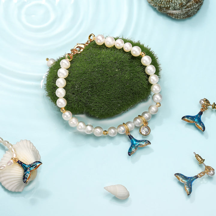 Mermaid Tail Enamel Pearl Gift Set