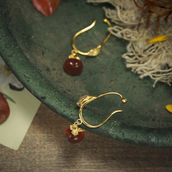 Wishful Persimmon Nature Earhooks