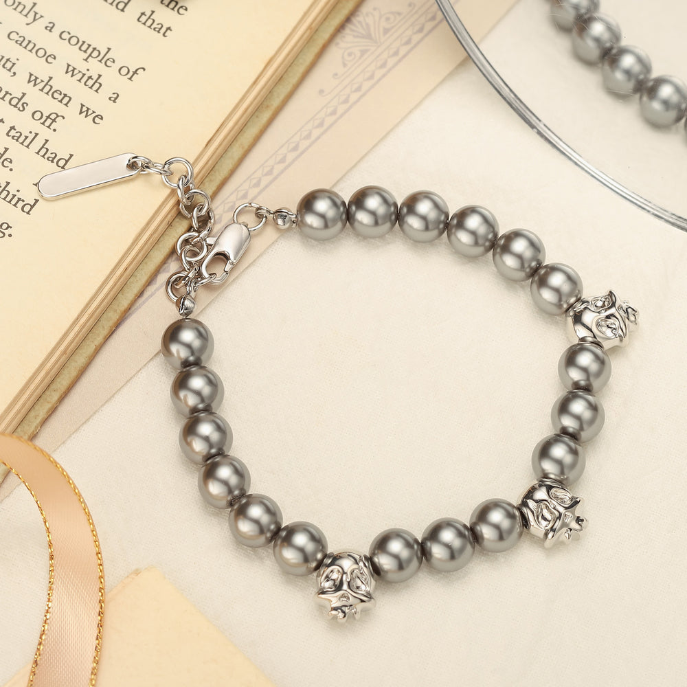 Skull Beads Brass Bracelet