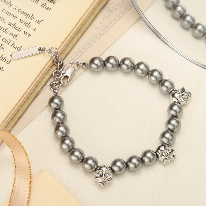 Skull Beads Brass Bracelet
