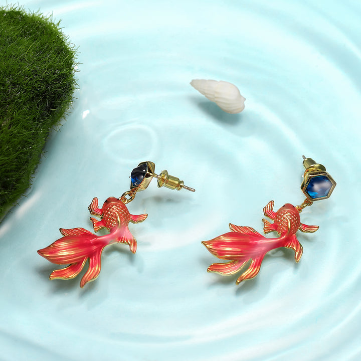 Koi Enamel Earrings Gift Set