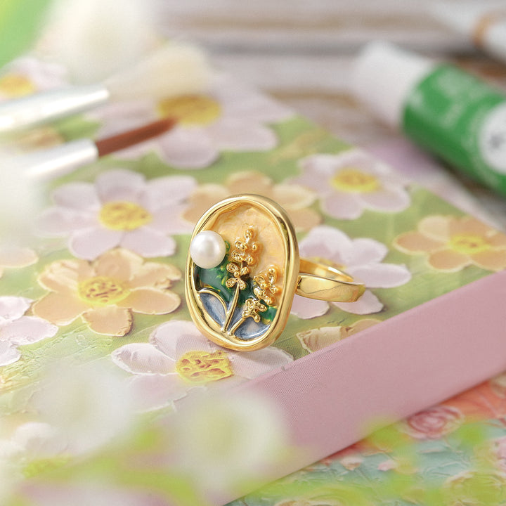 Country Cornfield Pearl Ring