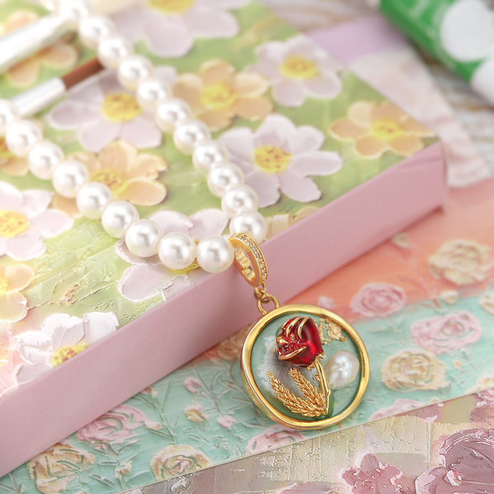 Rose Gold Pearl Necklace