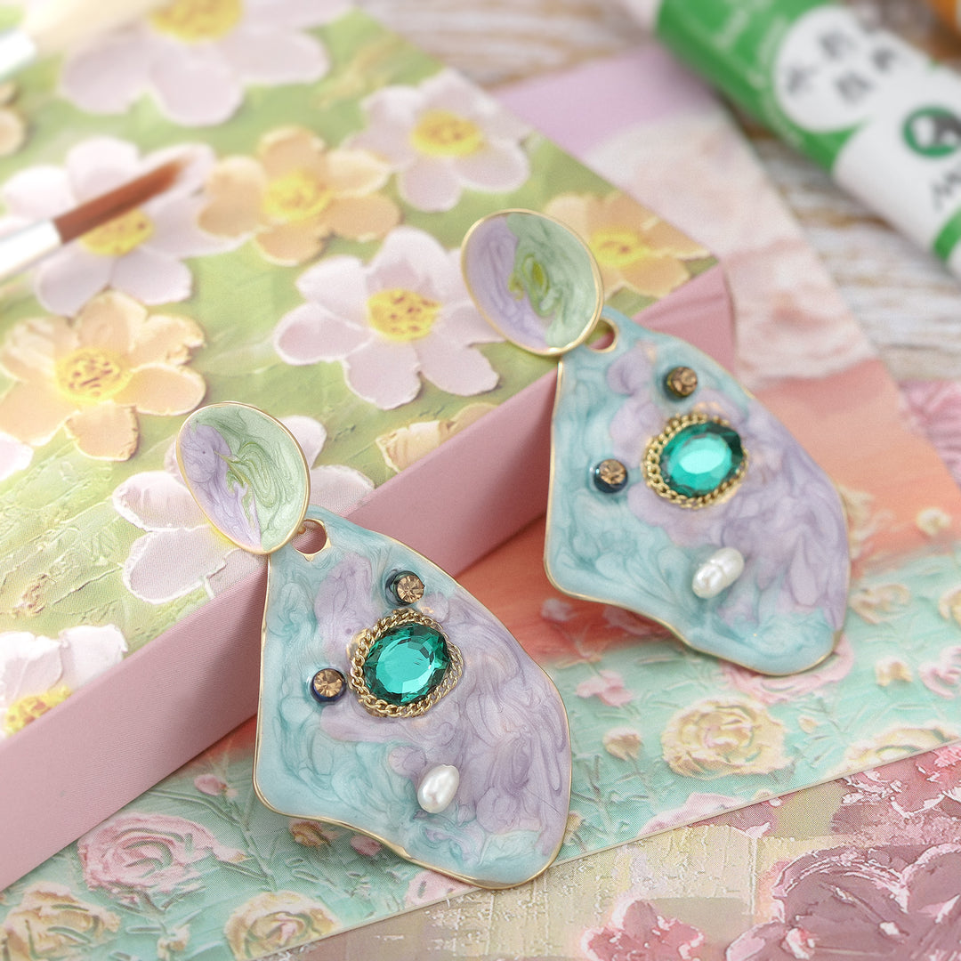 Bluish Violet Haze Gemstone Earrings