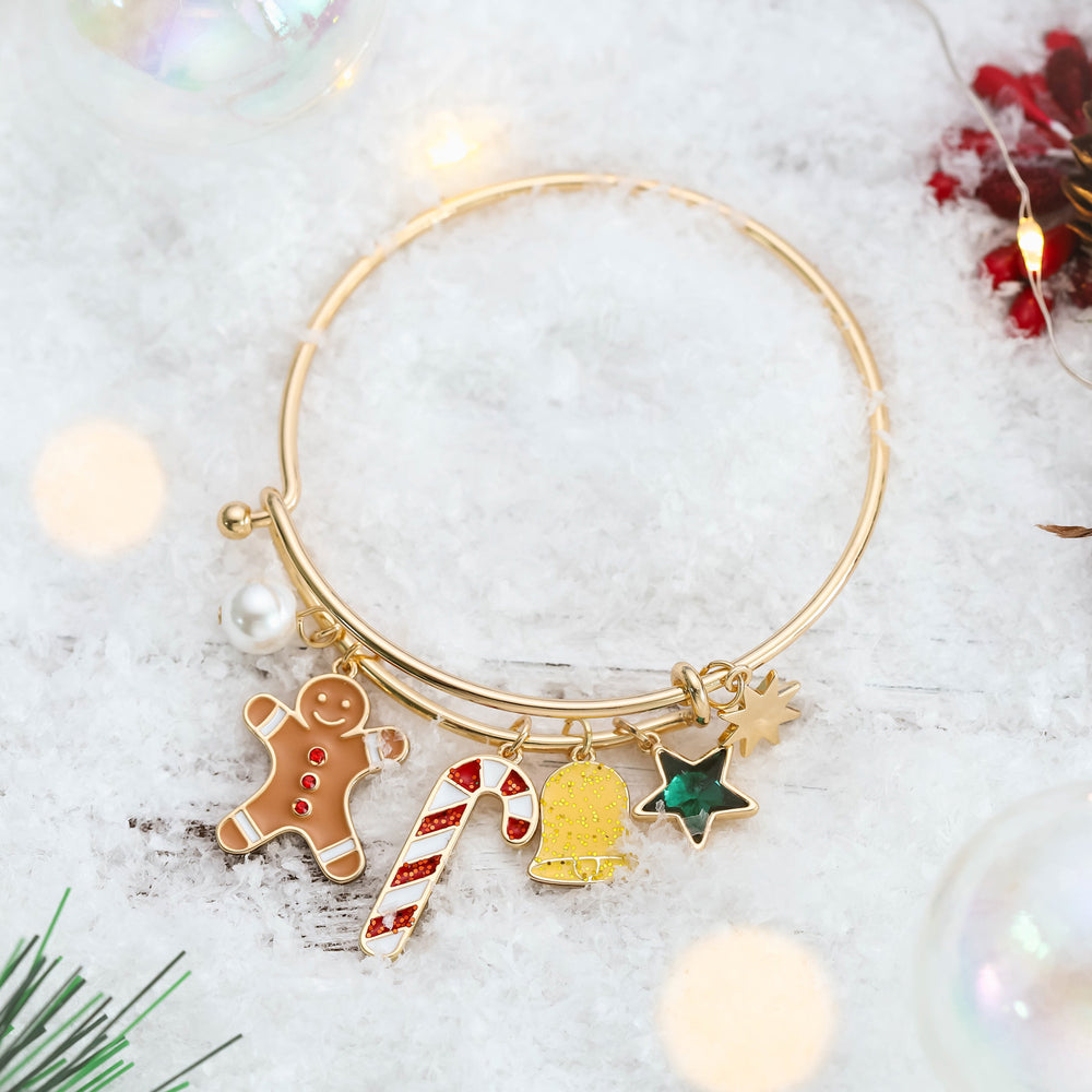 Christmas Gingerbread Man Gold Bracelet