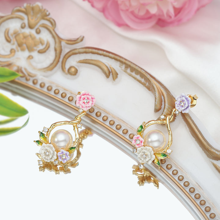 Wild Rose Dangle Earrings for Woman