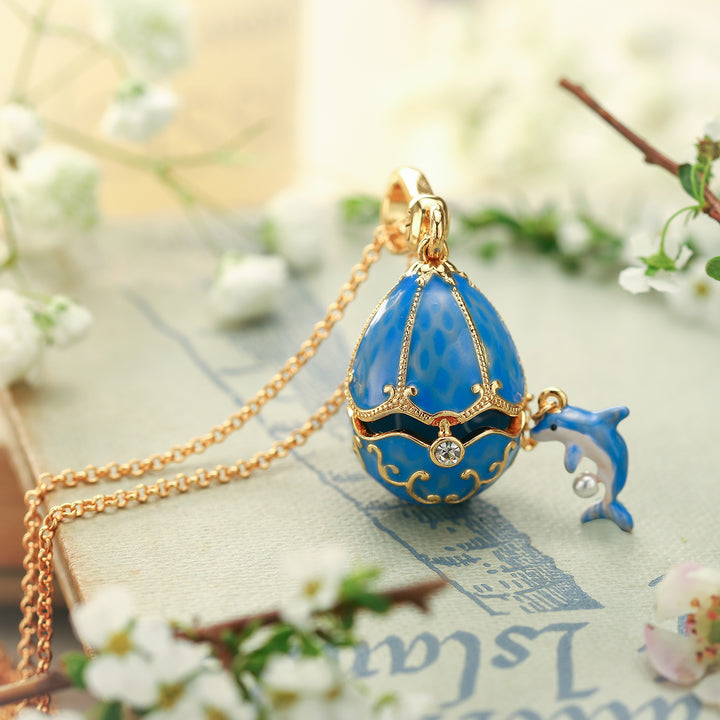 Dolphin Locket Easter Egg Necklace