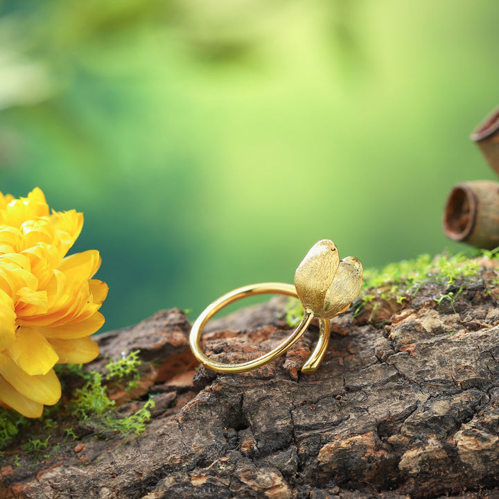 Tulip Gold Ring Nature Jewelry
