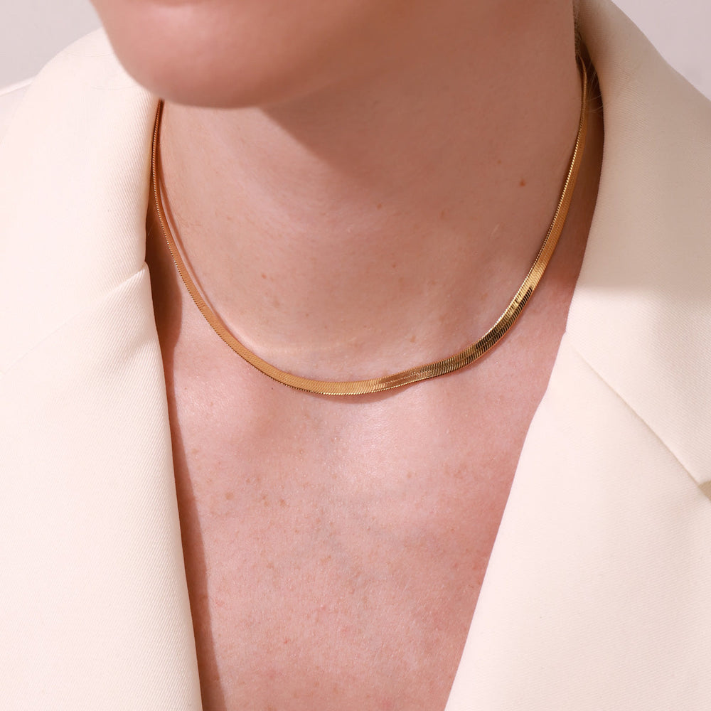 Gold Herringbone Necklace