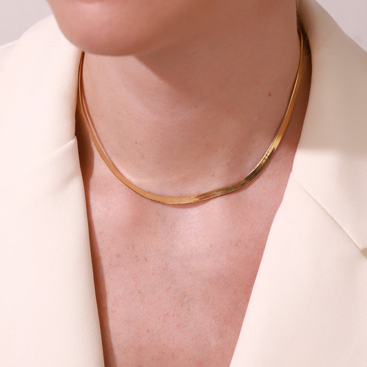 Gold Herringbone Necklace