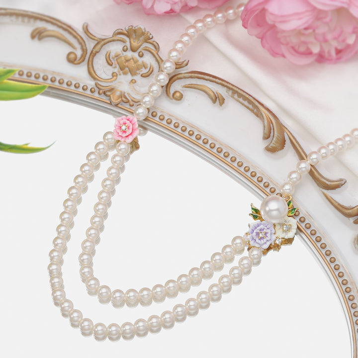 Wild Rose Pearl Necklace for Woman
