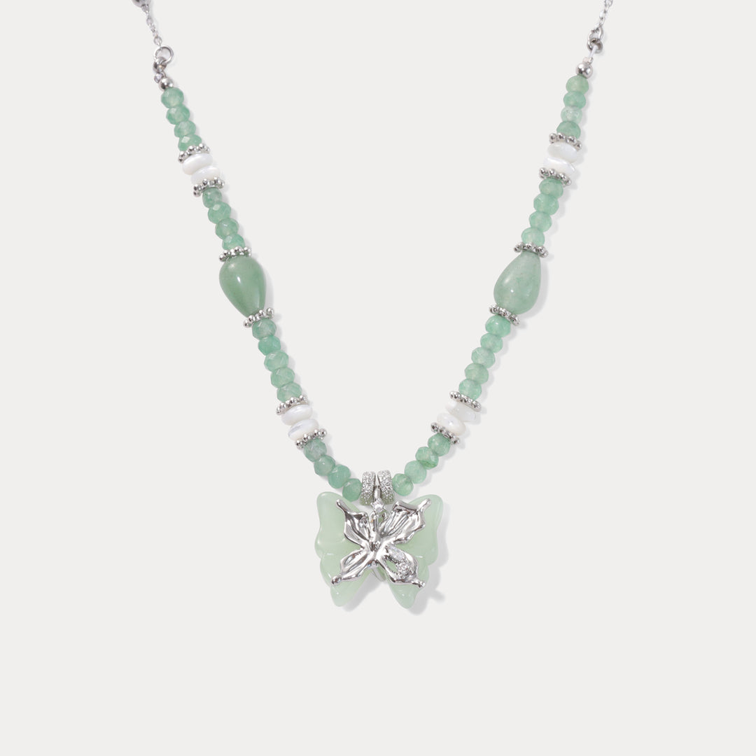 Selenichast Jade Butterfly Necklace