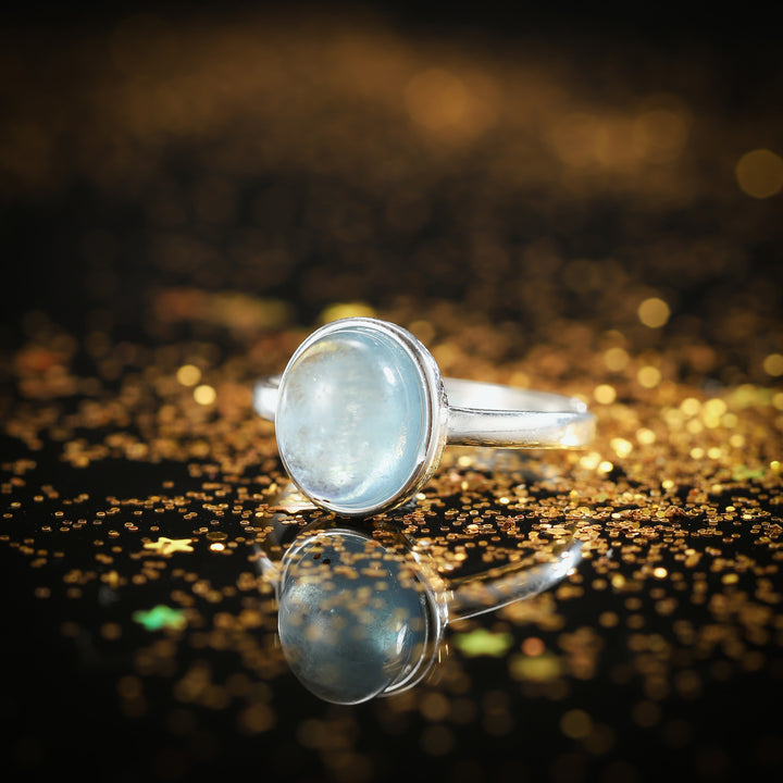 Vintage Oval Ocean Dainty Ring