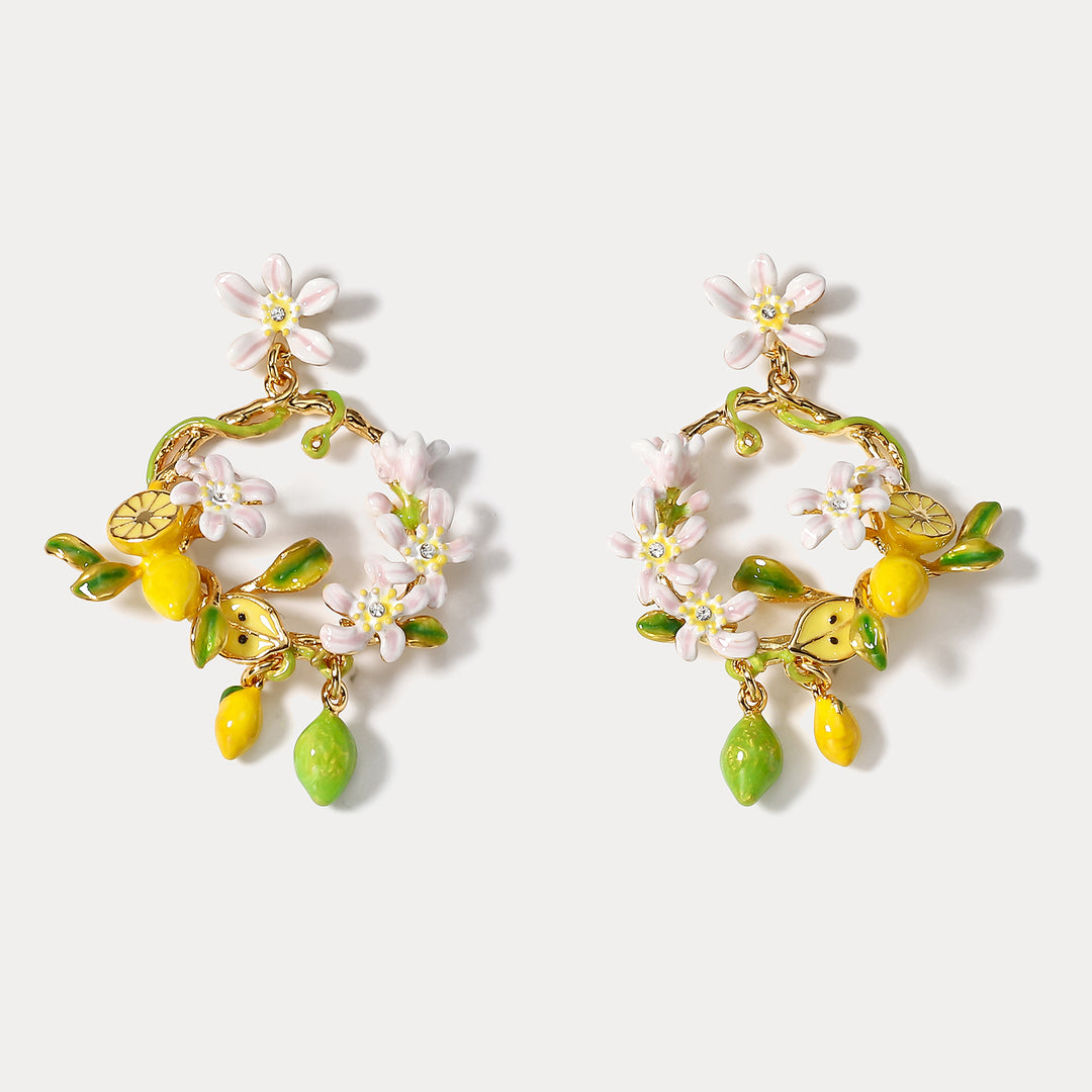 Selenichast Lemon Garland Earrings