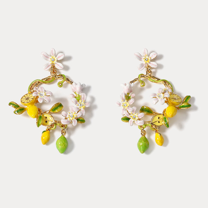 Selenichast Lemon Garland Earrings