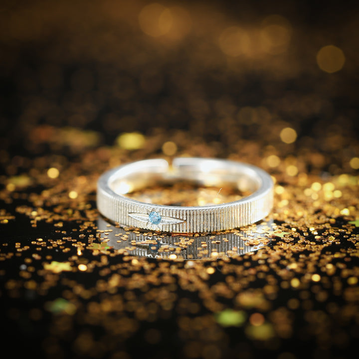 Sterling Silver Starry Sky Blue Ring