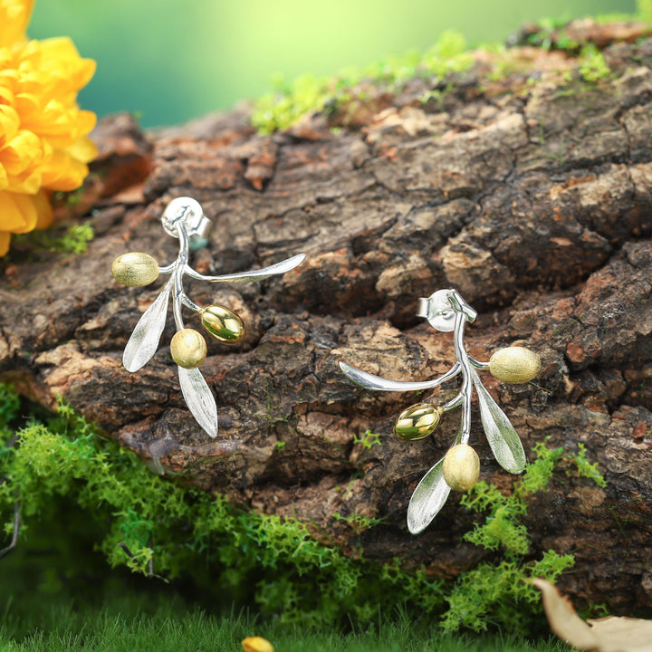 Olive Branch Sterling Silver Earrings