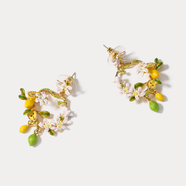Lemon Garland Fruit Earrings