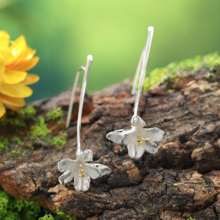 Freesia Silver Drop Earrings