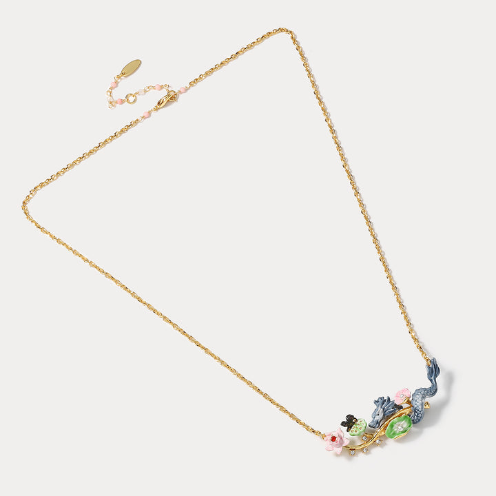 Dragon Lotus Diamond Necklace