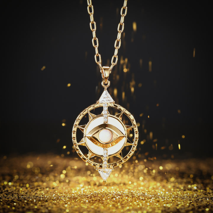 Cosmic Evil Eye Coin Necklace