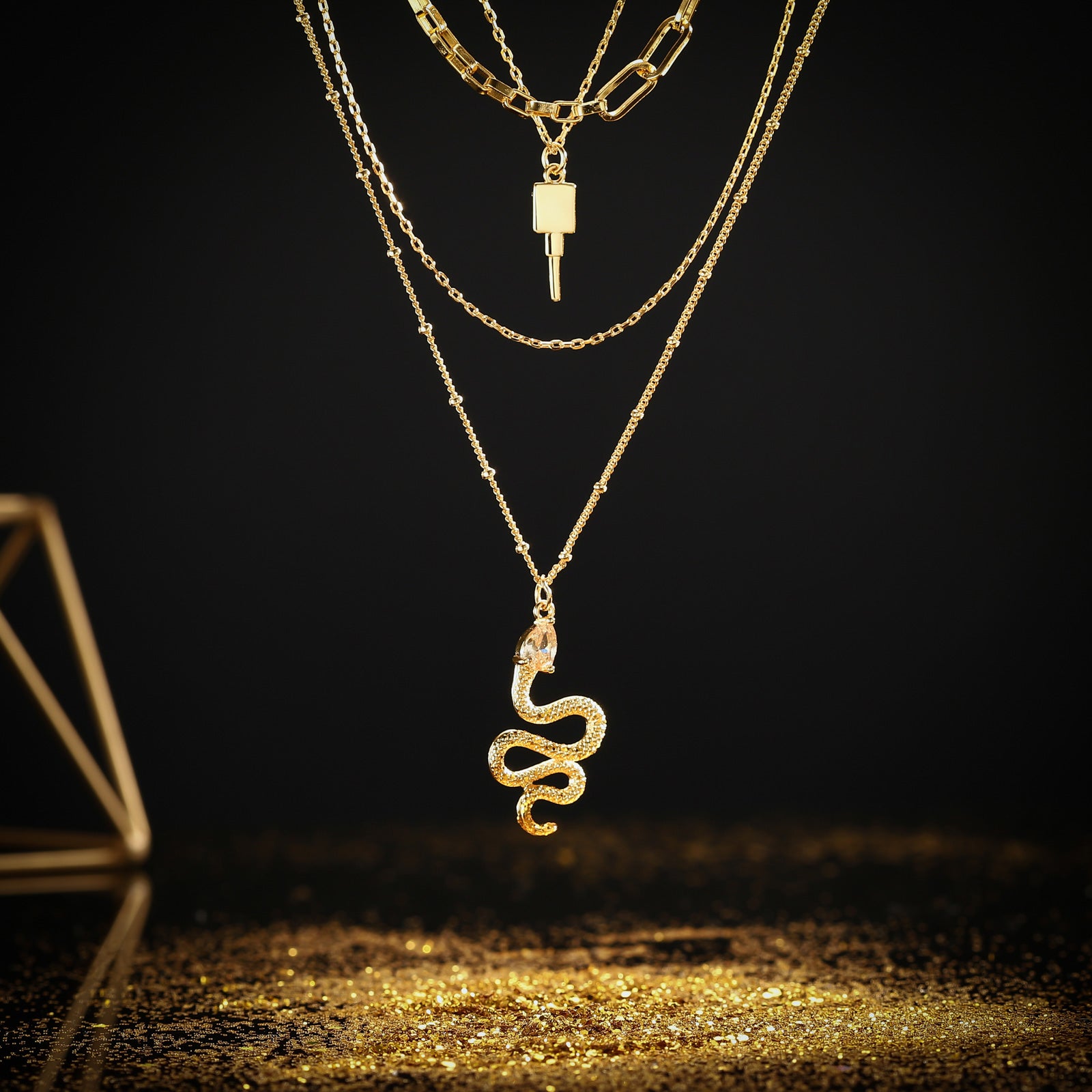 The Gate Of Hades Key 18k Gold Necklace