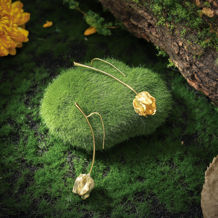 Tulip Gold Earrings Autumn Jewelry