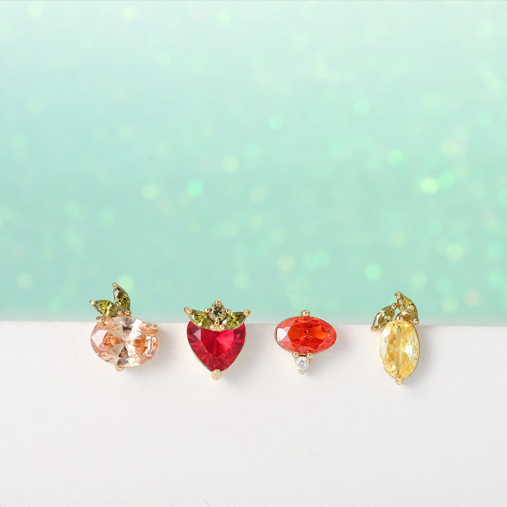 Orange Summer Stud Earrings Set