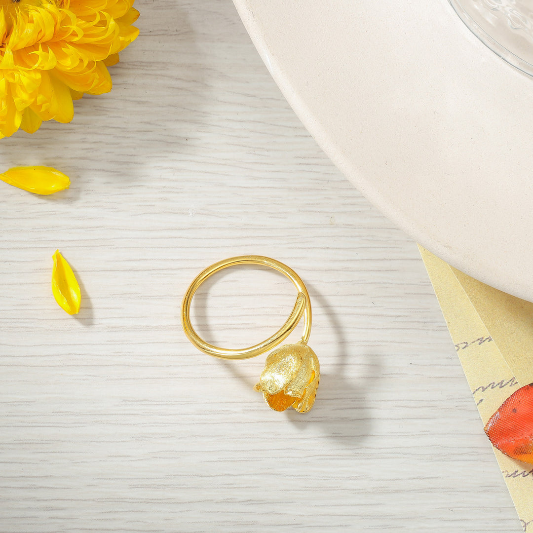 Selenichast Tulip  Flower Engagement Ring