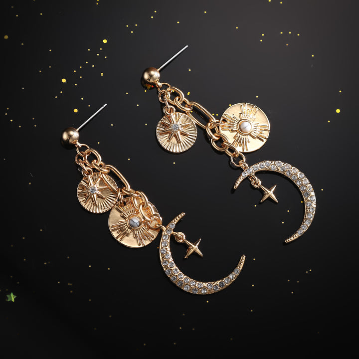 Moon Star Prom Earrings