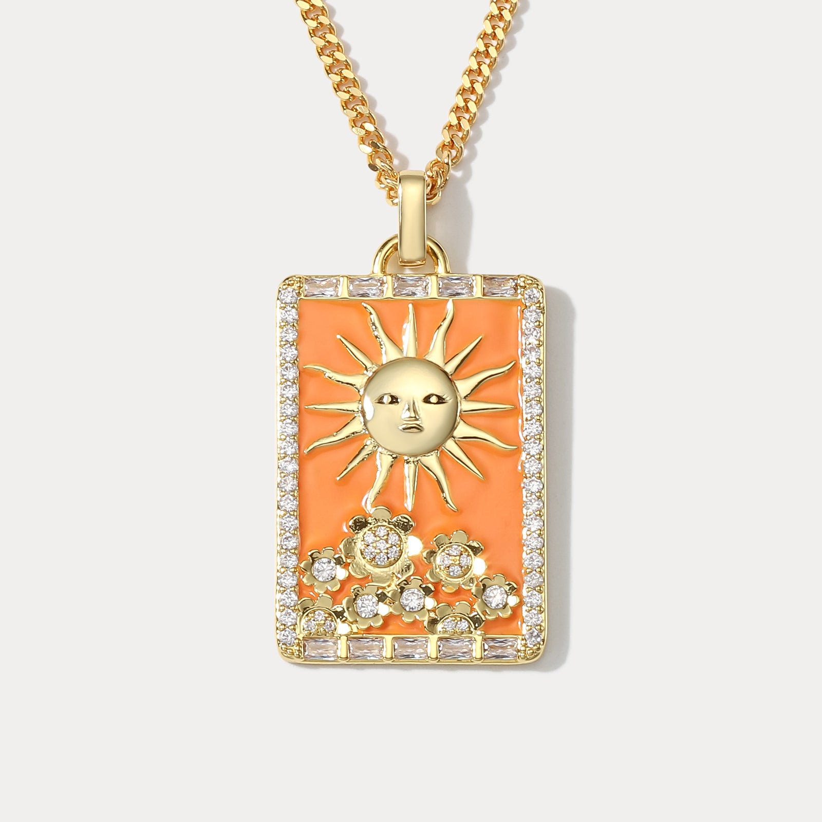 Selenichast The Sun Tarot Card Necklace