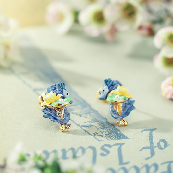 Dragon Lotus Pearl Earrings