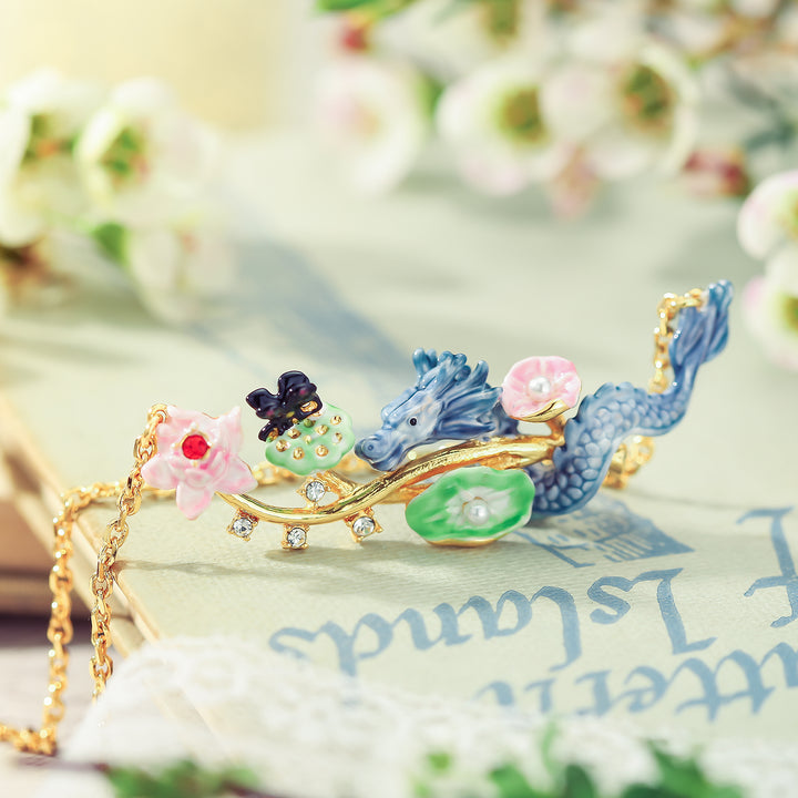 Dragon Lotus Flower Necklace