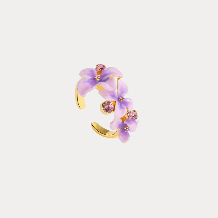 Collana farfalla di lavanda con cristallo rosa