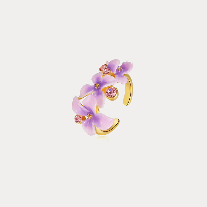 Collana farfalla di lavanda con cristallo rosa