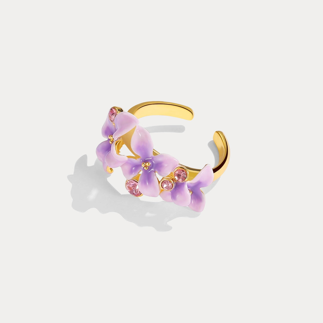 Collana farfalla di lavanda con cristallo rosa