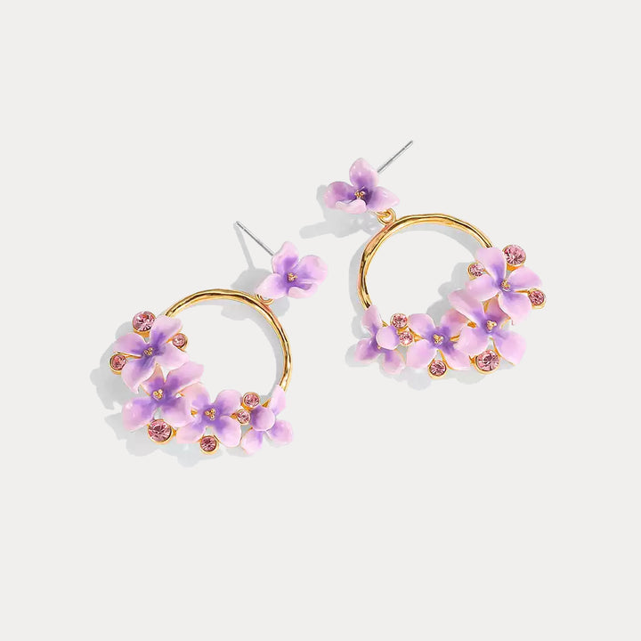 Selenichast Early Lilac Flower Earrings