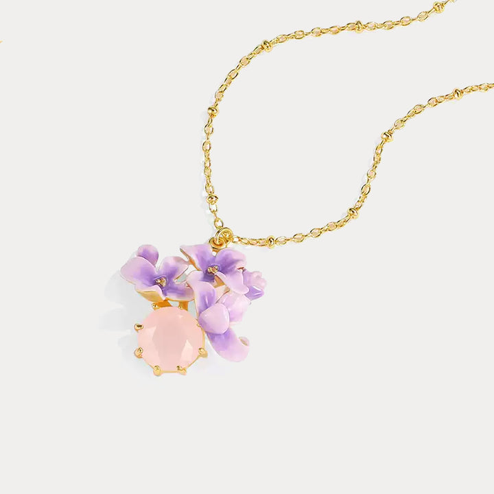 Selenichast Early Lilac Pink Crystal Necklace
